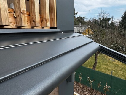 Látková pergola pro dřevostavbu